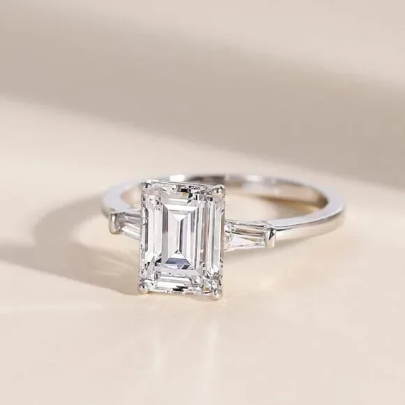 3 Carat Emerald Cubic Zirconia Ring